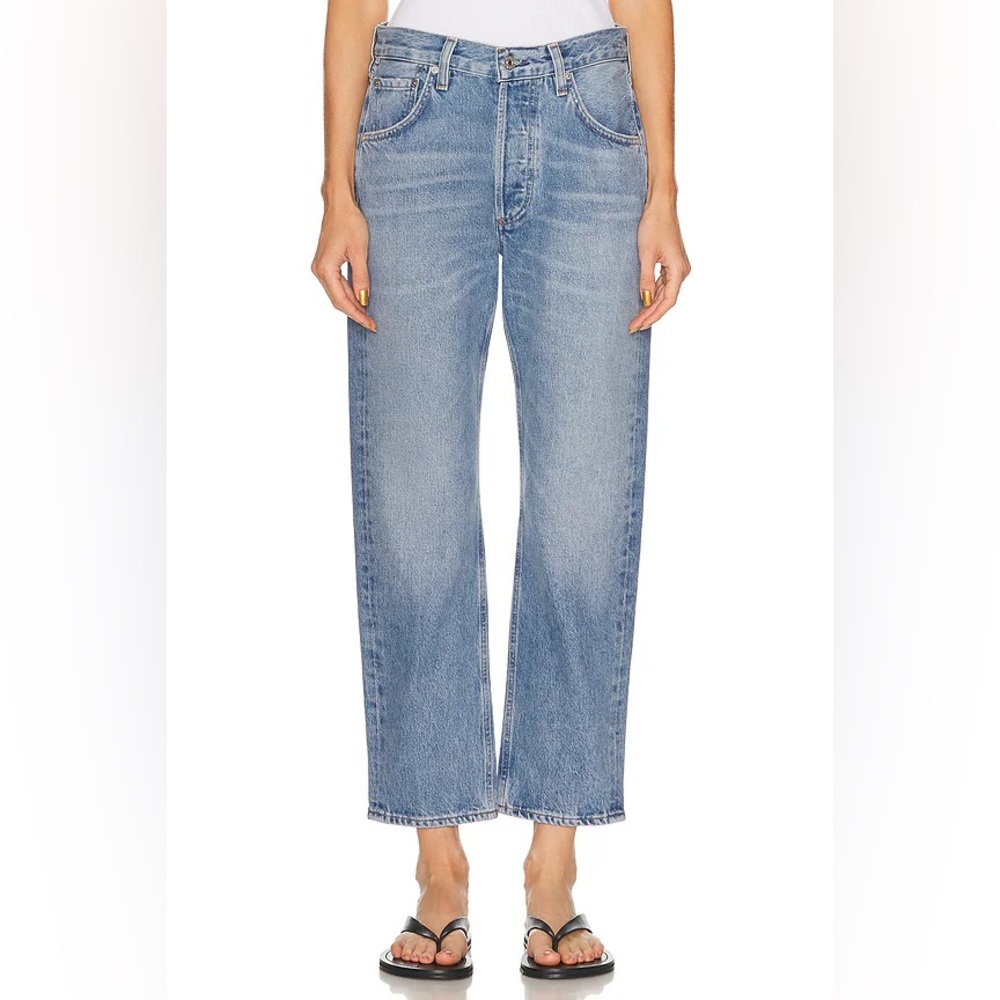 Re/Done Low Slung Crop Rigid in Perfect Fade